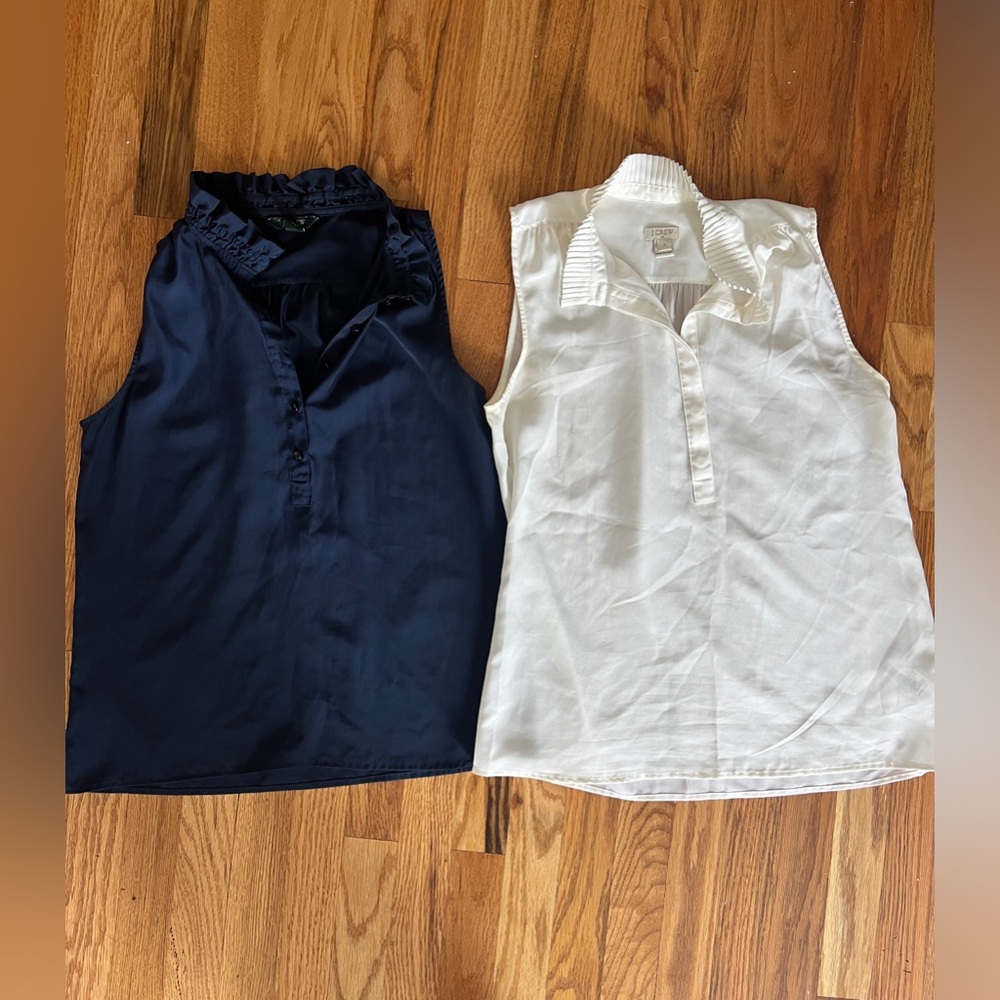 Set of 2 J crew sleeveless blouses size 4